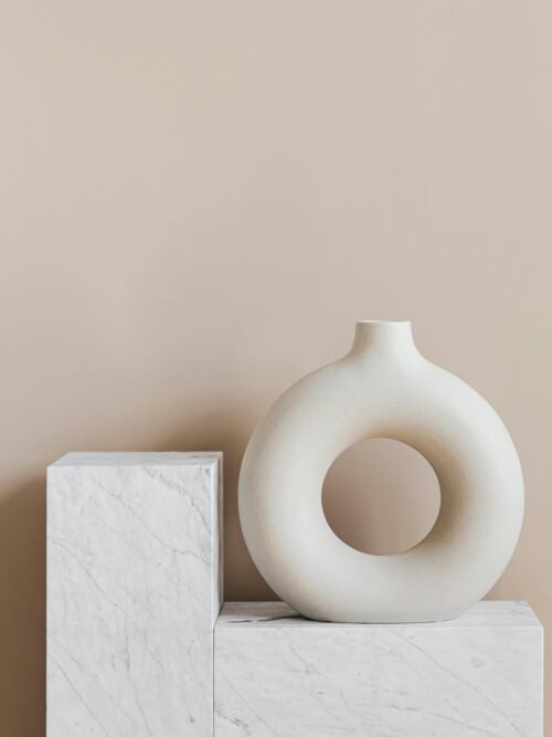 Textured White Vase